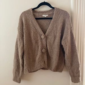 Taupe fuzzy cardigan